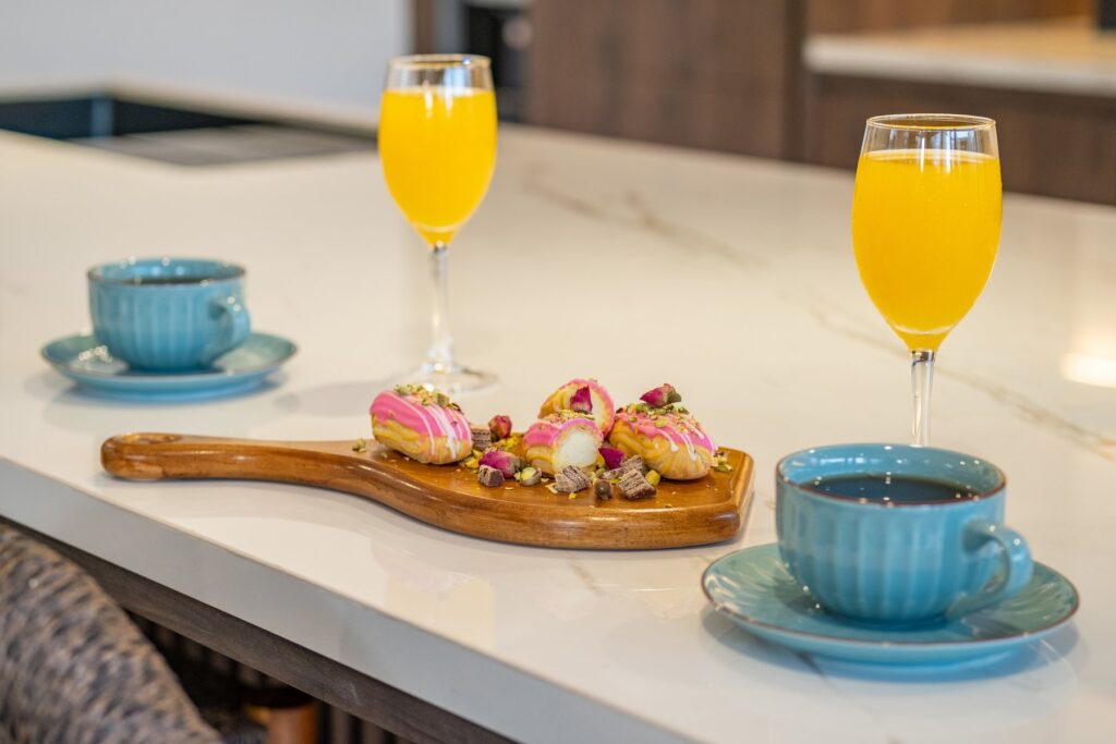 Breakfast served on the terrace at Casa Di Cemagi