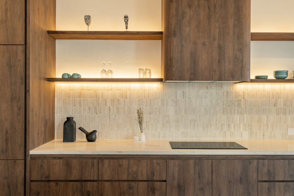 Timber kitchen detail at Villa Tre